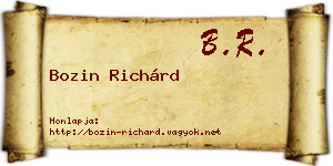Bozin Richárd névjegykártya